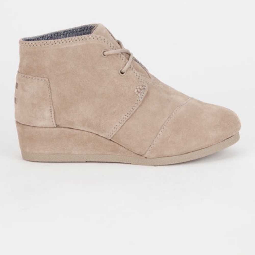 Toms desert wedge suede booties Y3.5